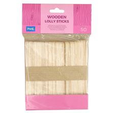 Picture of WOODEN LOLLY STICKS X 50